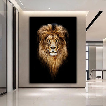 Lion canvas painting,lion head wall decor,brown lion painting,animal wall decor Art Gallery