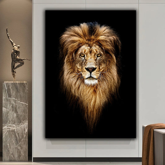 Lion canvas painting,lion head wall decor,brown lion painting,animal wall decor Art Gallery