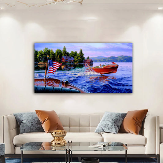 ship canvas painting, pirate ship painting, sailing painting, boating ship painting, rowing boat painting, ships canvas painting, Decorative Art