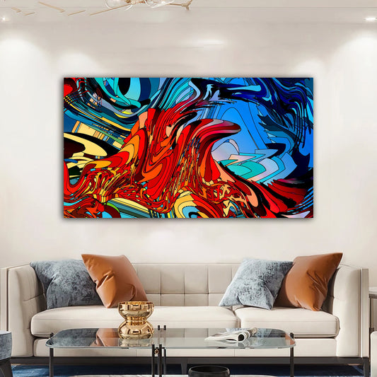 colorful abstract canvas painting, abstract wall decor, marble abstract canvas painting