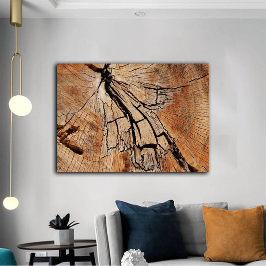 tree crack abstract canvas painting, wood look canvas painting, tree painting, cracks abstract canvas painting, wood pattern image painting Art Investment