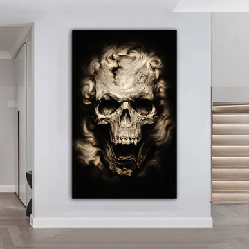 skull canvas painting, human skull canvas painting, halloween home decor art, halloween canvas painting, skull home decor, skull art
