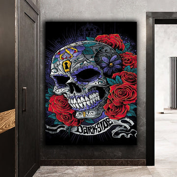 skull canvas painting, human skull canvas painting, halloween home decor, halloween canvas painting, skull home decor, skull art home decor