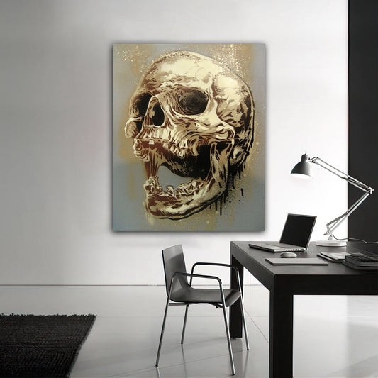 skull canvas painting, human skull canvas painting, halloween home decor, halloween canvas painting, skull home decor, skull art