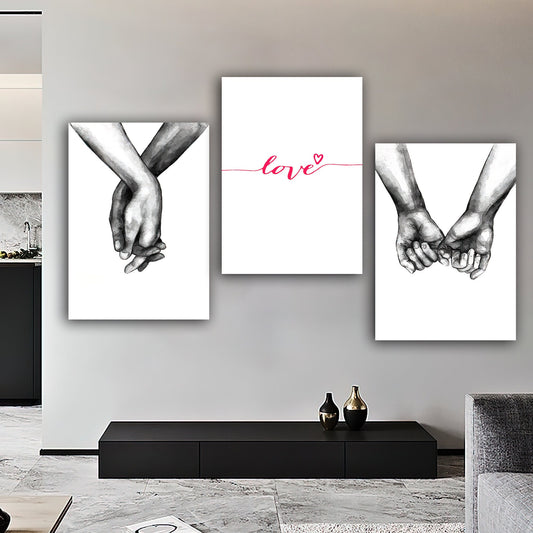 Love canvas painting, hands and love painting, love couples canvas painting, love lettering and hands canvas painting