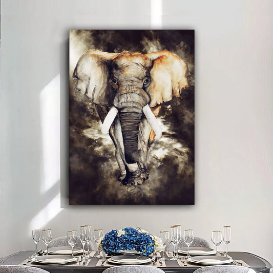 Elephant canvas painting, colorful elephant wall decor, elephant canvas painting, animal canvas painting