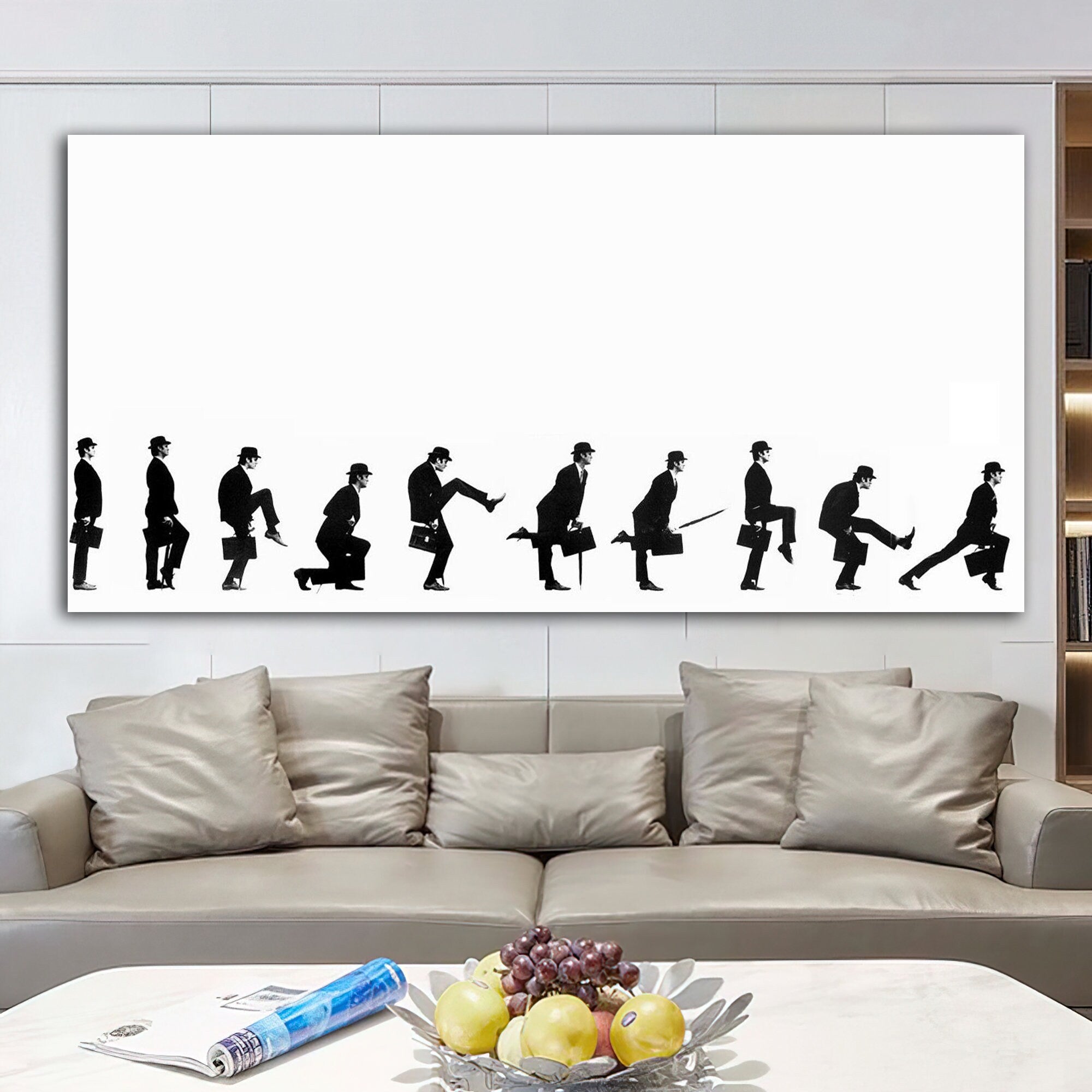 business life funny canvas painting, business life evolution canvas painting