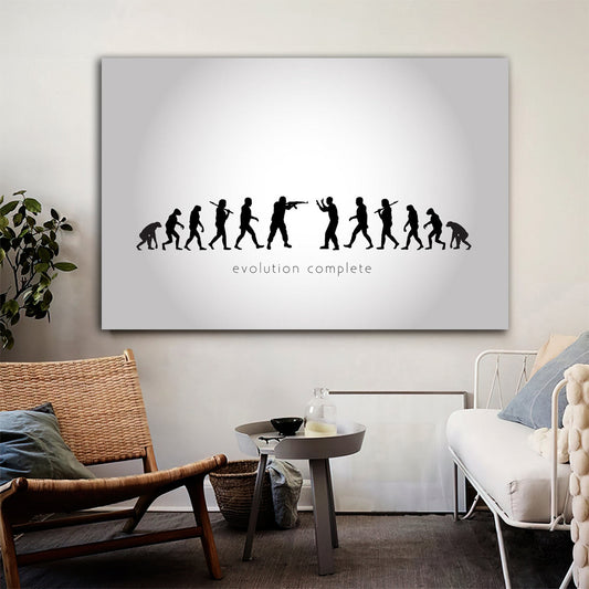 human evolution canvas painting, apes painting, evolution chart, human life evolution canvas painting