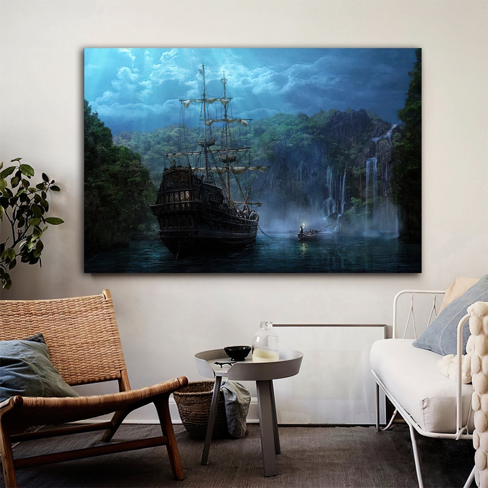ship canvas painting, pirate ship painting, sailing painting, boating ship painting, rowing boat painting, ships canvas painting, Art World