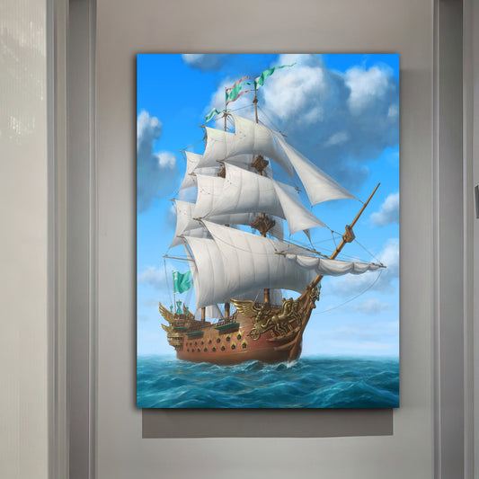 ship canvas painting, pirate ship painting, sailing painting, boating ship painting, rowing boat painting, ships canvas painting, Art Concepts
