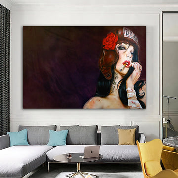 woman canvas painting, abstract woman painting, woman painting with drawings