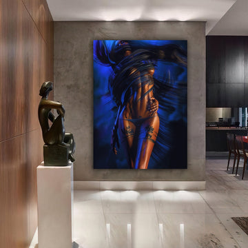 sexy graffiti woman canvas painting, fashion woman canvas painting, erotic wall art, pop art woman canvas painting Decorative Art