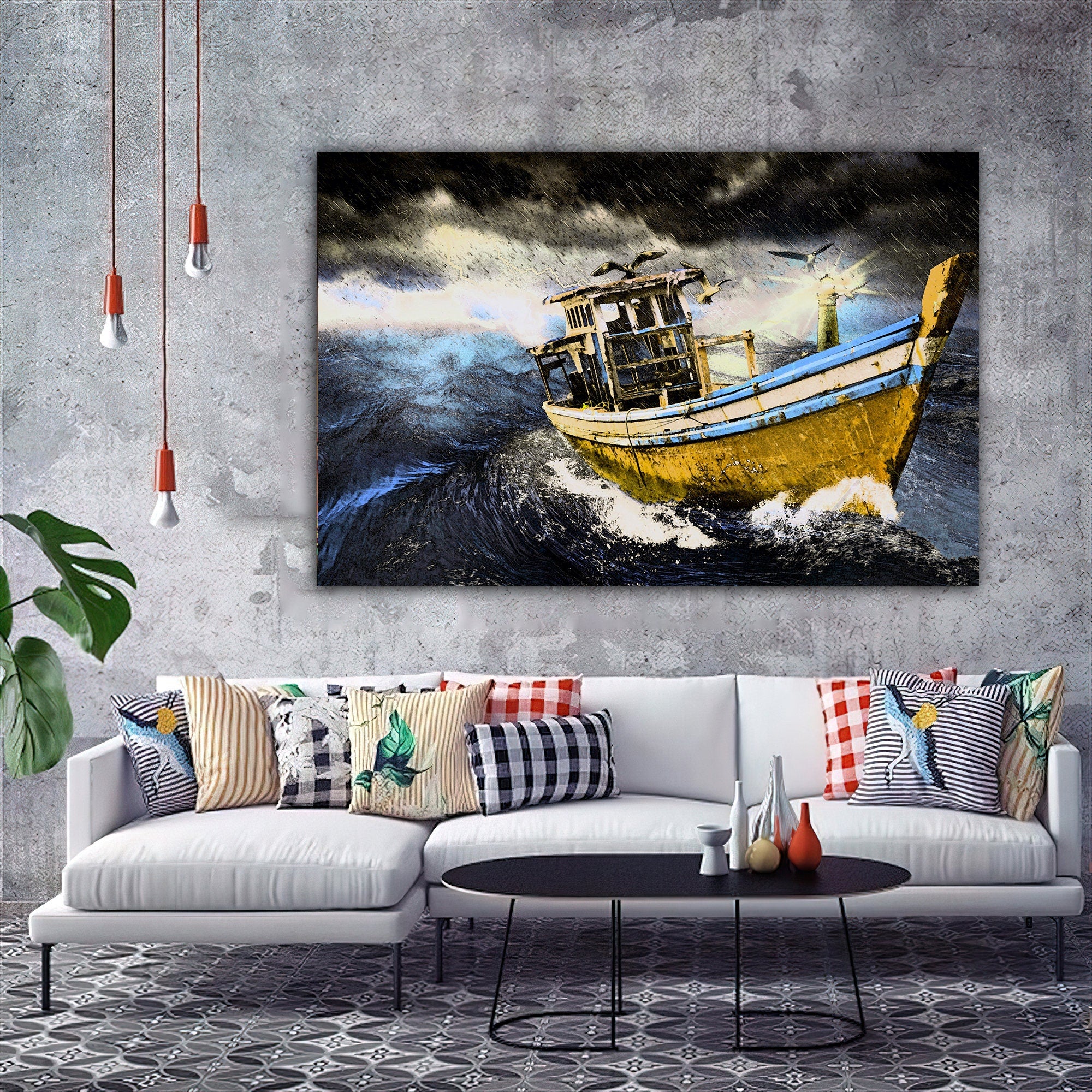 ship canvas painting, pirate ship painting, sailing painting, boating ship painting, rowing boat painting, ships canvas painting, Original Artwork