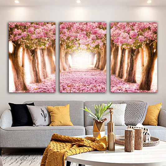 sakura tree canvas painting, Pink Tree  Wall Art Tree Wall Decor  Painting Pink Tree Canvas Nature Print Nature Wall Art decor