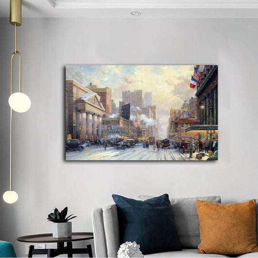 new york canvas painting, american city painting, tall buildings canvas painting, landscape painting, cities canvas painting