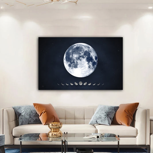 Moon Phases Canvas, Lunar Eclipse Canvas Art, Moon Phases Decor, Moon Canvas, Lunar Eclipse Style Canvas, Space Canvas Home Decor