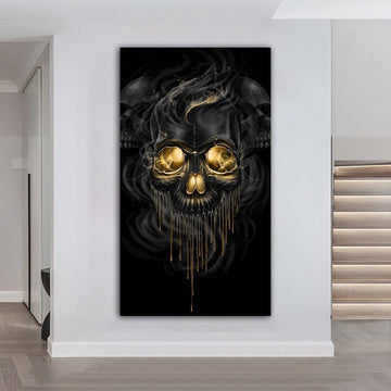 skull canvas painting, human skull canvas painting, halloween home decor, halloween canvas painting, skull home decor, skull art decor print