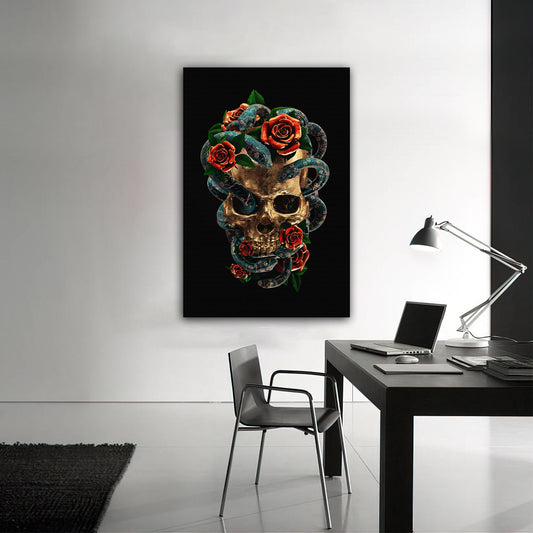 skull canvas painting, human skull canvas painting, halloween home decor, halloween canvas painting, skull home decor, skull art decor