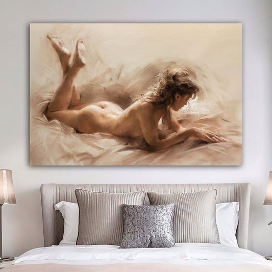 sexy woman canvas painting, nude woman wall art,erotic woman canvas painting, painting for bedroom, woman canvas painting gift