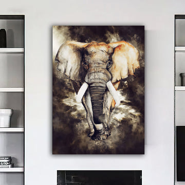 Elephant canvas painting, colorful elephant wall decor, elephant canvas painting, animal canvas painting