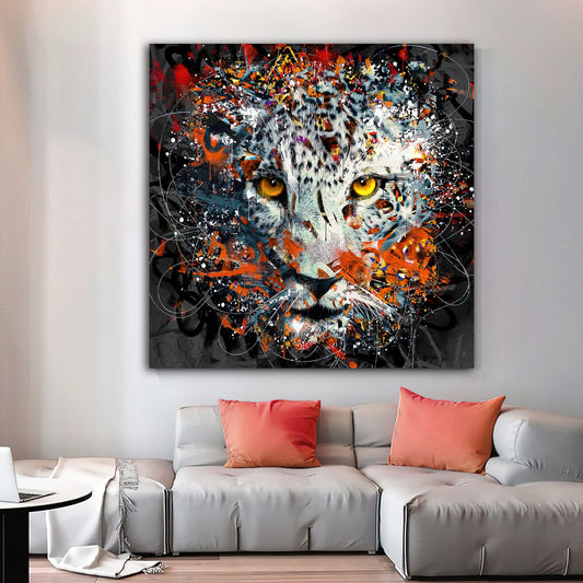 Leopard Stylish Decor for Home Leopard Print on Canvas Leopard Painting Wall Art Leopard colorful Pictures Animals