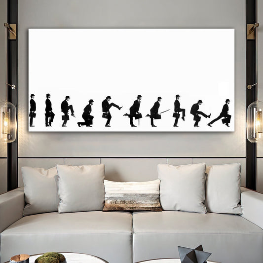 business life funny canvas painting, business life evolution canvas painting