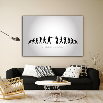 human evolution canvas painting, apes painting, evolution chart, human life evolution canvas painting Canvas Art