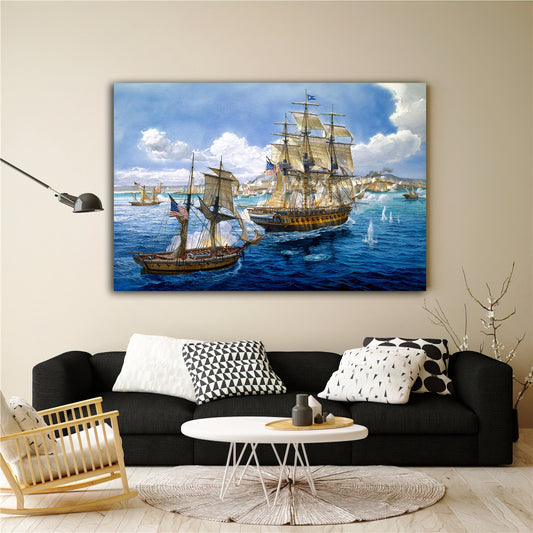ship canvas painting, pirate ship painting, sailing painting, boating ship painting, rowing boat painting, ships canvas painting, Home Decor