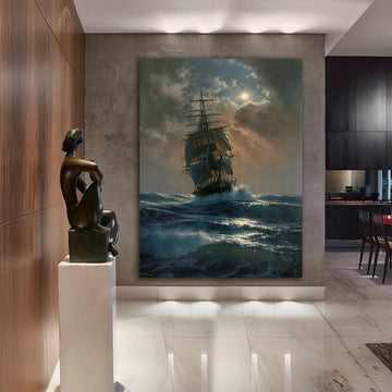 ship canvas painting, pirate ship painting, sailing painting, boating ship painting, rowing boat painting, ships canvas painting, Art Investment
