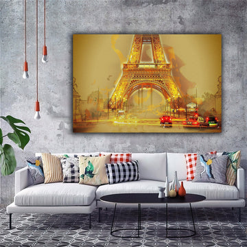 paris canvas painting, eiffel tower canvas painting, eiffel tower wall art, france eiffel tower canvas painting