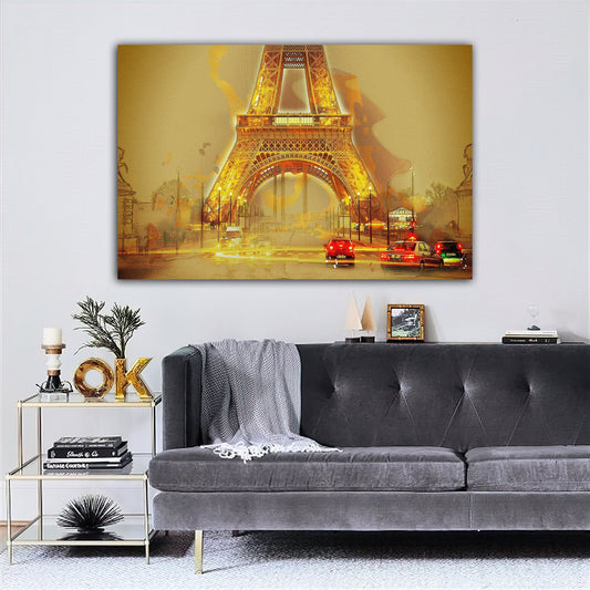 paris canvas painting, eiffel tower canvas painting, eiffel tower wall art, france eiffel tower canvas painting