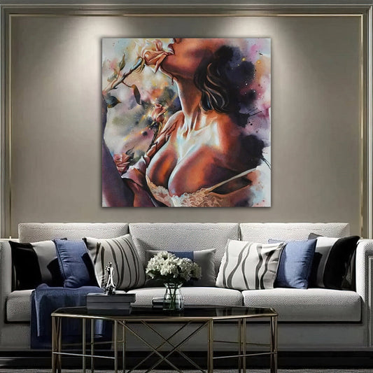 sexy graffiti woman canvas painting, fashion woman canvas painting, erotic wall art