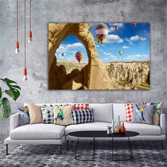 Cappadocia Landscape, Air Balloon Canvas Artwork, Landscape Wall Decor, ürgüp canvas  Cappadocia Home Decor, Hot Air Balloons Canvas Art