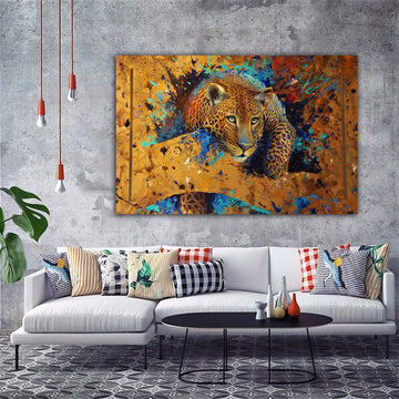 Leopard canvas painting,slat canvas painting,lion canvas painting,animal wall decor, painting Gift Ideas