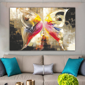 Butterfly effect canvas painting, butterfly painting, colorful butterfly canvas painting