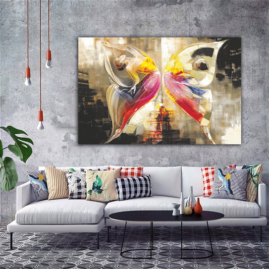 Butterfly effect canvas painting, butterfly painting, colorful butterfly canvas painting