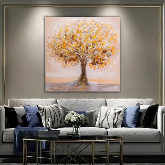 wood embroidered canvas painting, yellow wood canvas painting