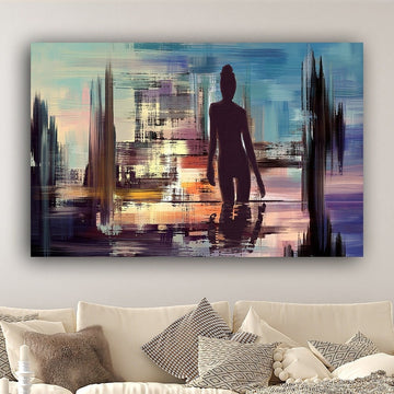 abstract woman canvas painting, abstract canvas print, woman home decor, abstract painting