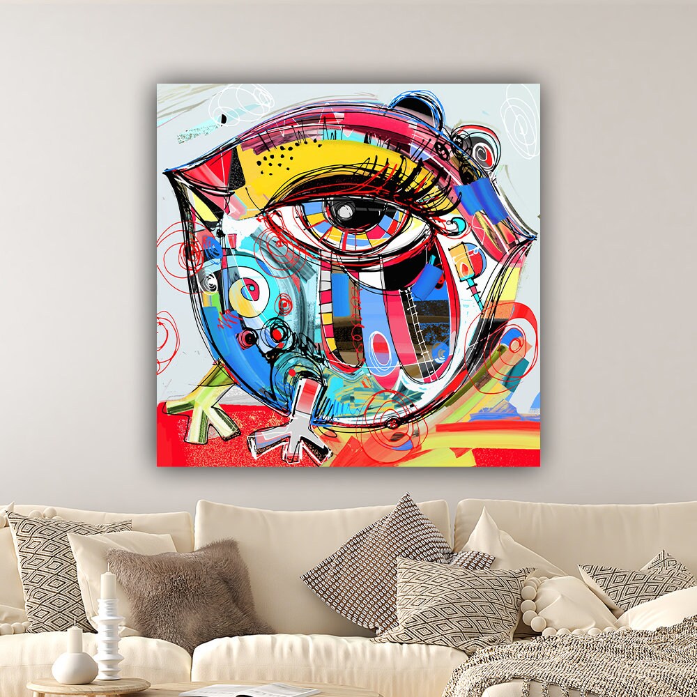 surreal eye abstract canvas painting, eye canvas print, surreal art print, abstract wall decor