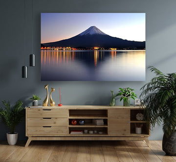 Mountain and sea canvas, sunset mountain landscape, sunset seascape, mountain canvas painting, mountain canvas print Wall Art