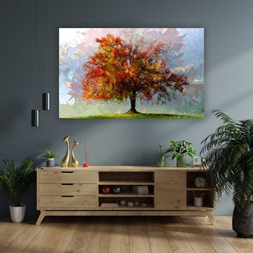 autumn tree canvas, autumn landscape, tree canvas print, nature canvas poster