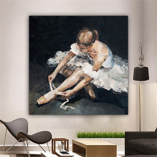 Ballerina canvas, oil painting effect ballerina girl painting, ballerina wall art, ballerina canvas print, ballerina girl painting