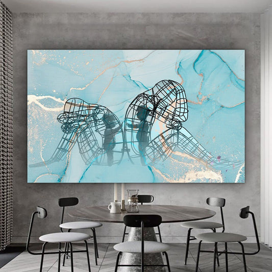 Burning Man Festival ,Child Sculpture, Wall Art Powerful, Love Canvas Print,Alexander Milov, Two People Turning Their Backs On Each Other Canvas Art