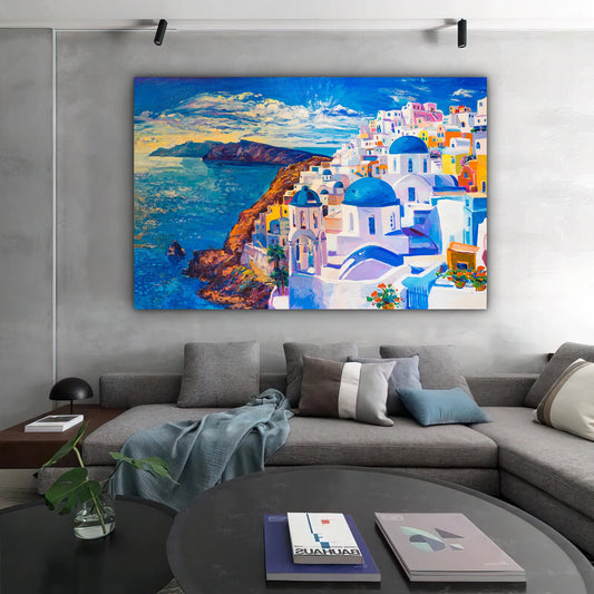 Oia Santorini Print, Santorini Island Greece Canvas Wall Art, Greece Wall Décor,Santorini art print, Oia Santorini wall art, Greece art