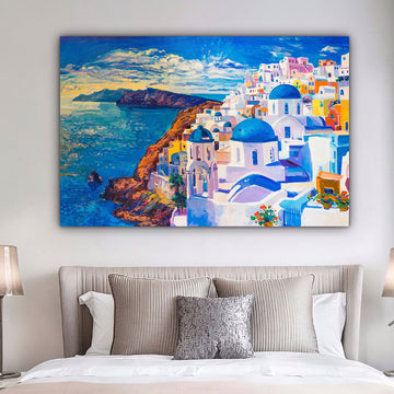 Oia Santorini Print, Santorini Island Greece Canvas Wall Art, Greece Wall Décor,Santorini art print, Oia Santorini wall art, Greece art