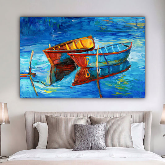 raft canvas, boat canvas painting, ship print, dinghy art, dinghy scenery painting, small ship wall art Decorative Art