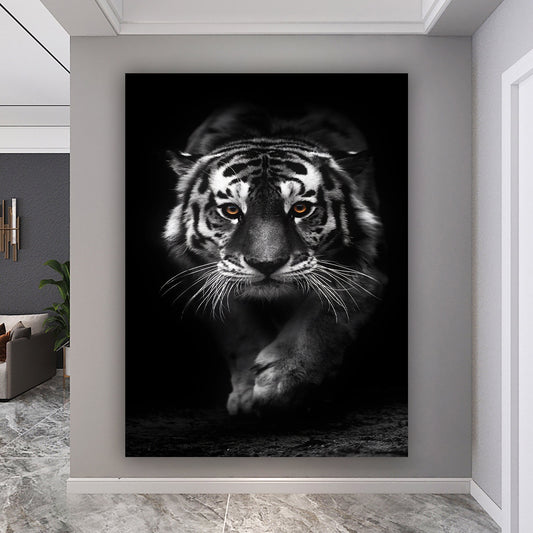 Black&White Tiger Canvas on Painting, Tiger Canvas Print Wall Art, Animal Wall Decor, Extra Large Wall Art, Bedroom Wall Decor