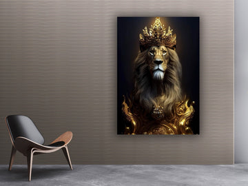 Lion king canvas painting, lion portrait wall art, lion print, lion poster, lion home art