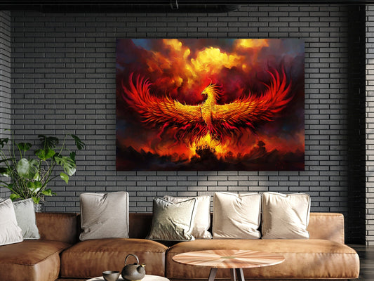 Phoenix, Design Wall Art Canvas, Canvas Print, Wall Hanging Decor, African Home Decor Wall Art, living room wall decor