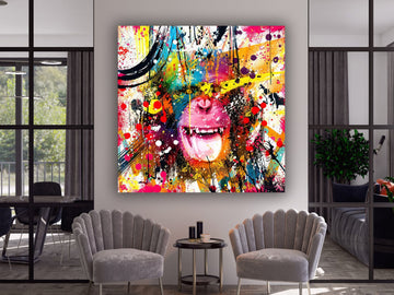 Gorilla Graffiti Painting, Gorilla Canvas, Colorful Monkey Wall Art, Monkey Canvas, Animal Wall Art, Graffiti Wall Art, Abstract Wall Art